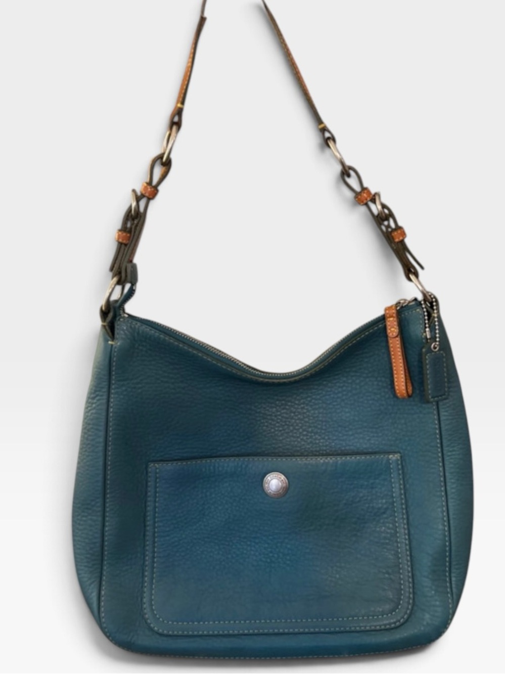 Coach Chelsea Hobo Leather Hobo Blue Green Shoulder Bag